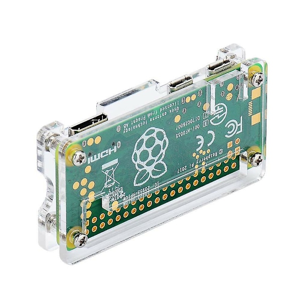 TS-Akryl Etui 4 I 1 Sett For Raspberry Pi Zero W Og Pi Zero Med Kjøleribbe