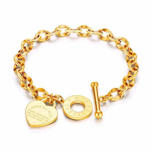 316l rostfritt stål kärlekshjärta berlockarmband för kvinnor tonårsflickor Romantisk gåva Silver/rosa/18k guldpläterade Ot-låsarmband - - silver