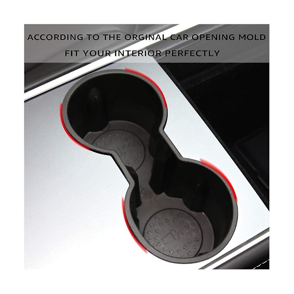 TS-For Model Y Model 3 2023 2022 2021 Bil Centerkonsol Kopholder Indsats Tilbehør