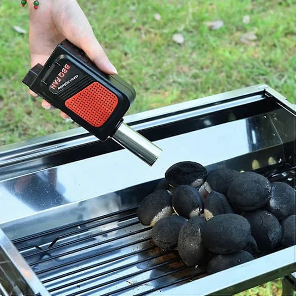 Bärbar elektrisk grillfläkt ABS handhållen kolblåsare för grillpicknick camping eldstad 17,2 cm