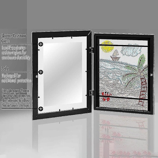 Barnerammer for barn - Enkelt å bytte kunstverk - Rammer for tegninger og kunstverk - Fotorammer for vegg og bordplate (26 x 35 cm)