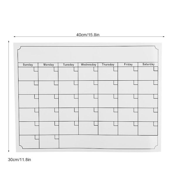 Kontor Ukentlig Planleggings Whiteboard Tavle Måned Magnetisk Kalender Tavle (Hvit) Style C