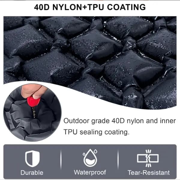 Self-Inflating Camping Mattress: Thick Lightweight Single Camping Mattress Inflatable and Attachable Double Camping Mat and Compact Inflatable Navy Blue Navy