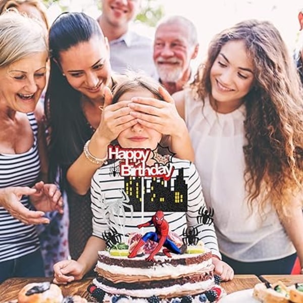 Spiderman Tårtdekorationer 9 st Födelsedagstårta Dekoration Superhjältefest