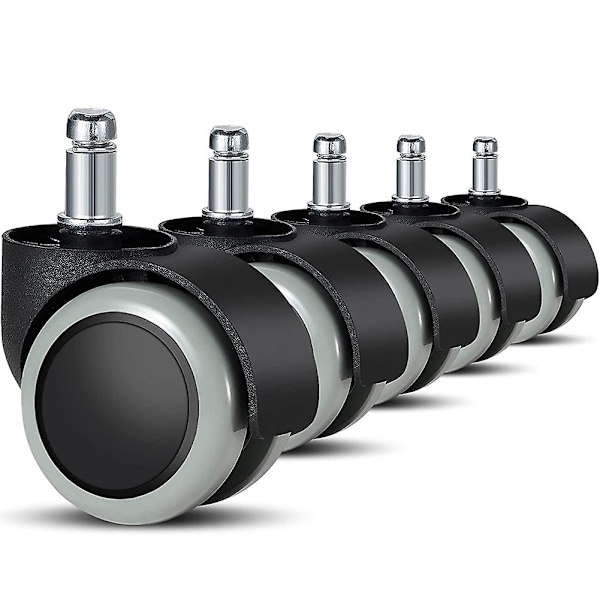 TS-5 Pakkaus Toimistotuolin Pyörät 11 mm / 22 mm Vaihto Kovalle Lattialle Pelituoleille, Kääntyville Tuoleille, Fl