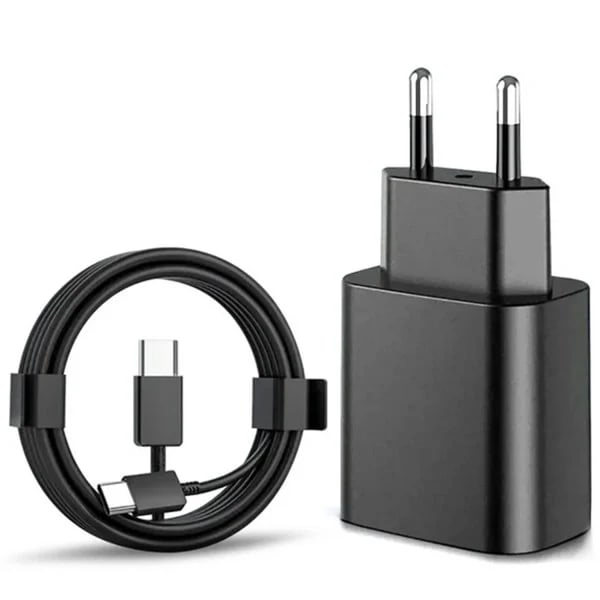 Hurtigoplader 45W til Samsung USB-C + 2M USB-C-kabel Sort