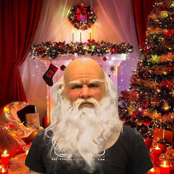 Gammel silikonmaske - Økologisk julemandmaske - Giftfri - Halloween