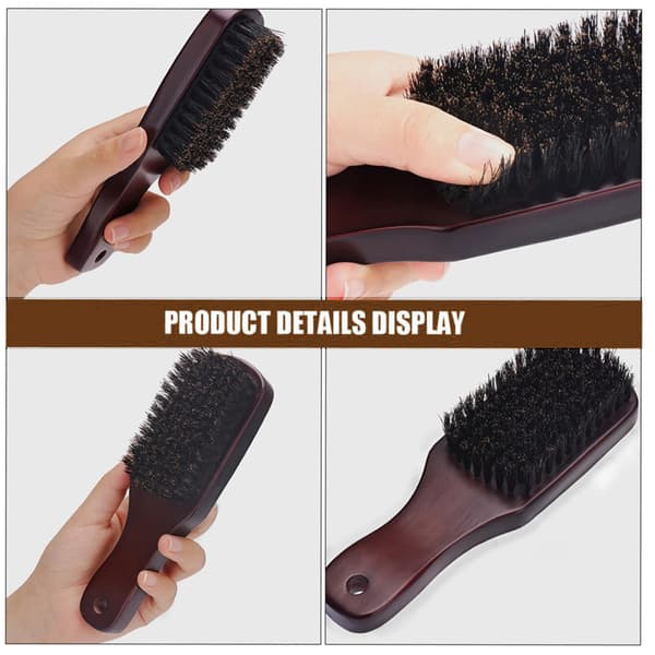 Portable Beard Brush for Men, Durable Beard Care Brush with Moustache Styling Function for Travel and Home Use, Soft Bristle Beard Grooming Tool