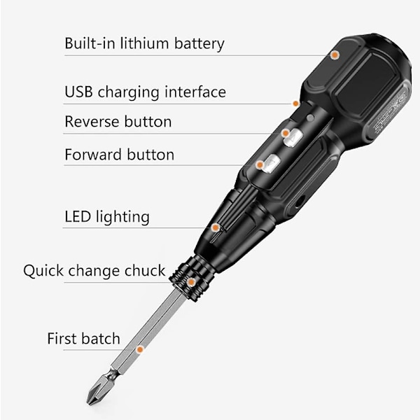 TS-3.6v Mini Elektrisk Hushålls Skruvdragare Borrverktyg USB Laddning Bekväm Automatisk Skruv
