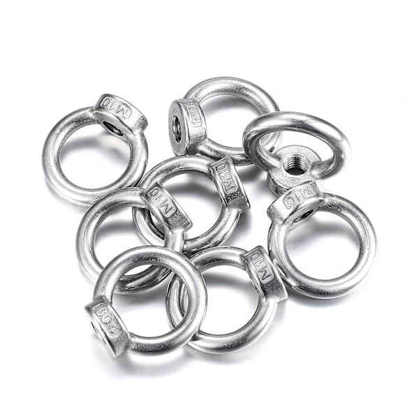 tsts--8 st Rostfria Ringmuttrar M10 Ögle-mutter Ring Swing Krok för Lyfttillbehör