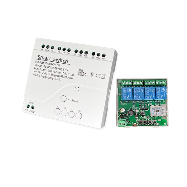 TS-Smart Wifi Bluetooth Switch Relæ Modul 85-250v On Off Controller 4ch 2.4g Wifi Fjernbetjening Til Alexa