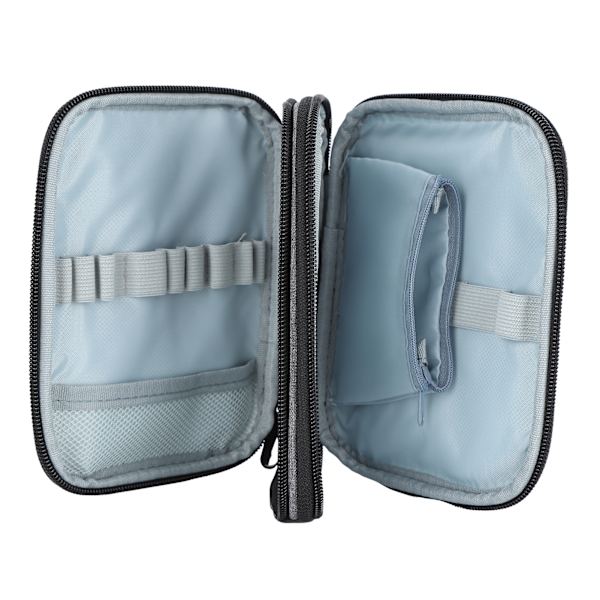 Grey 2-Layer 600D Oxford Storage Bag for Knitting Needles