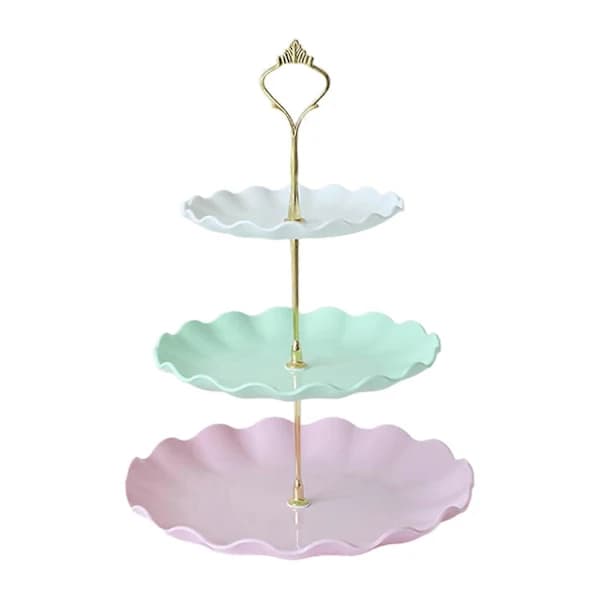 Tiered Cupcake Stand Tower Dessert Display Stand BPA-Free Large Capacity Easy Assembly Cake Stand Multicolor Multicolor