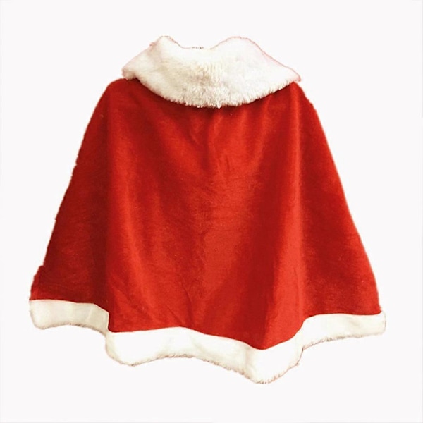 Tomtesjal i tjock sammet, varmröd, kort kappa, hemmafest