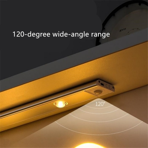 LED-lysstripe med bevegelsessensor 3 fargetemperaturer og trinnløs dimming Svart Svart 30 cm