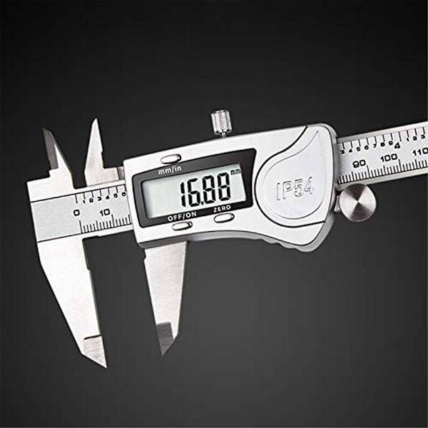 TS-Ip54 6 tommer eller 150 mm Digital Skyvelære i Rustfritt Stål, Elektronisk Skyvelære med LCD-skjerm