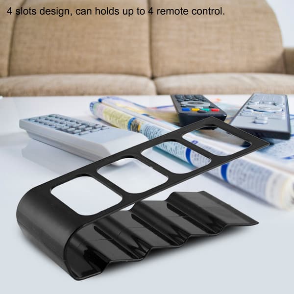 Stationary Plastic Phone VCR DVD TV Step Remote Control Holder Storage Rack Organizer (Black) 0.1