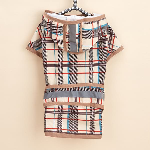 Justerbar regnfrakk for små/mellomstore hunder - med hette, refleksstripe, pustende