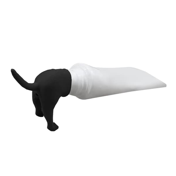 Pooping Dog Butt Toothpaste Topper Funny Pooping Dog Toothpaste Cap Toothpaste Topper Dispenser Black 0.2