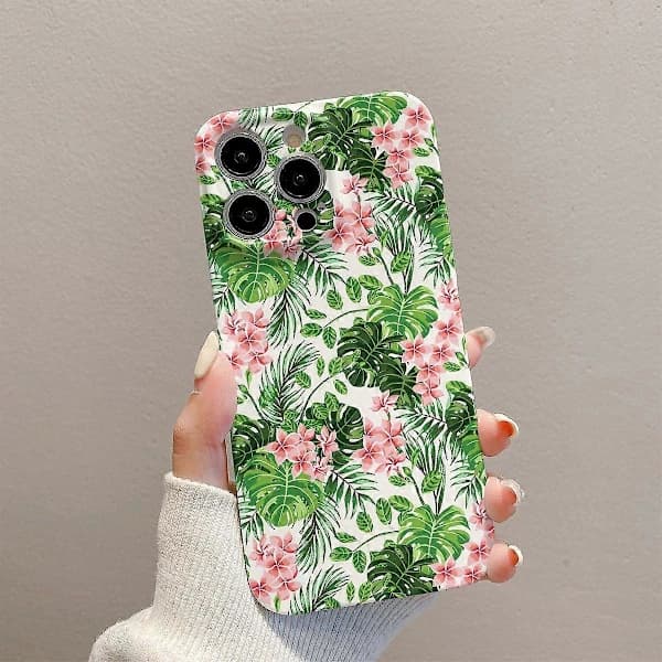 Til iPhone 14 Pro Max Cover med Tropisk Plantemønster Hårdt PC Bagsidebeskyttelse