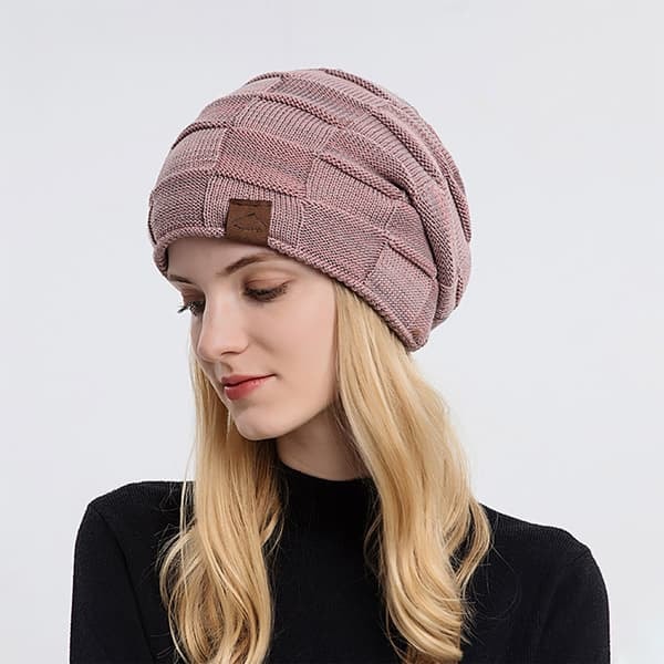 TS-Strikket hue i polyester – rosa