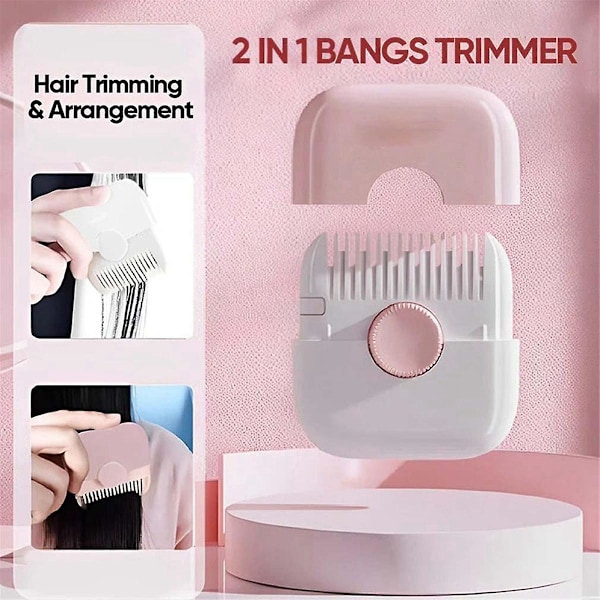 TS-2-i-1 Hårklippertrimmer Barberkam Pandehår Hårklipper Fjerner Hjemme Mini Makeup Værktøjer, orange