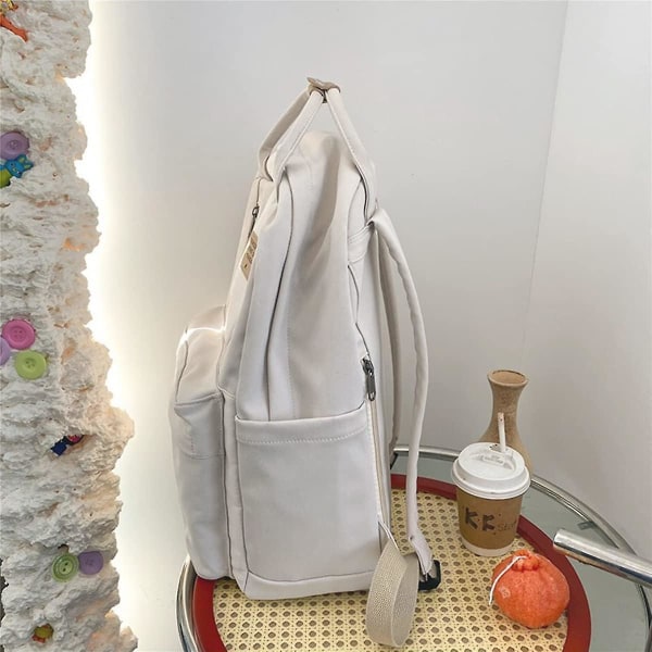 Söt ryggsäck för skolan Estetisk ryggsäck handväska för kvinnor flickor Vit  bokväska Korea stil bokväska 5e56 | Fyndiq