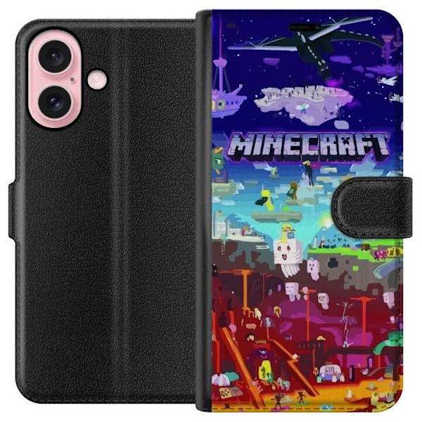 Apple iPhone 16 Lommebokveske Minecraft Transparent