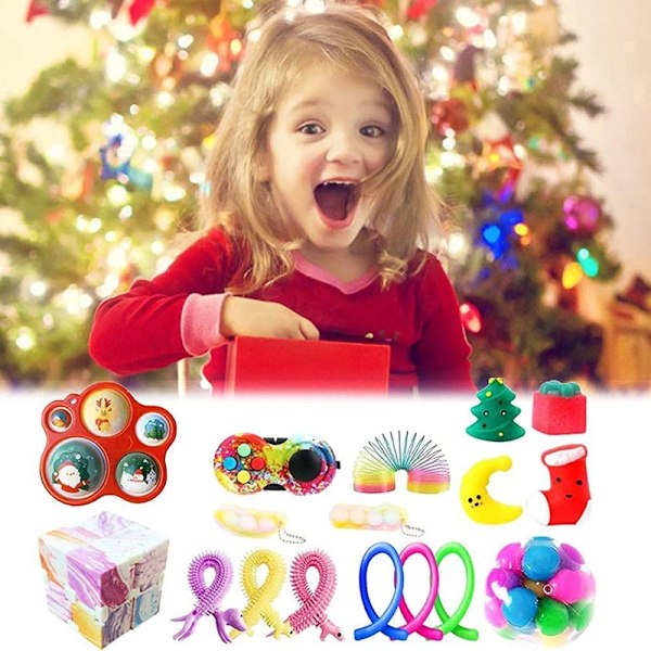 24-dages julekalenderpakke med fidget legetøj - Anti-stress legetøjssæt til stressaflastning, blindboks, julegave til børn style 19