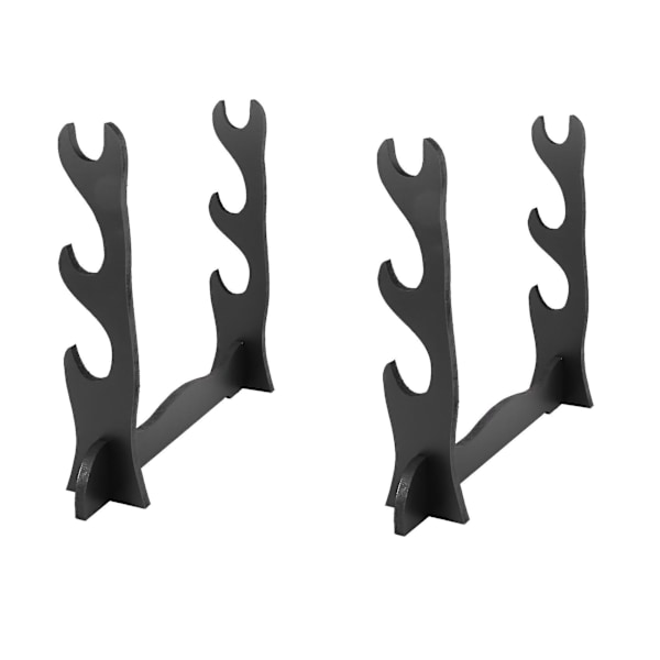 2x 3-vånings Samurai Svärd Katana Hållare Stativ Ställ Rack Display Svart