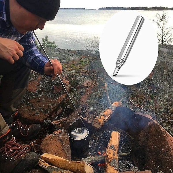 2 st Eldblåsare Rör Justerbara Flexibla Rostfria Stål Eldblåsbälgar Manuell Blåsning Rör Blås Eld Rör För Utomhus PicknickBY