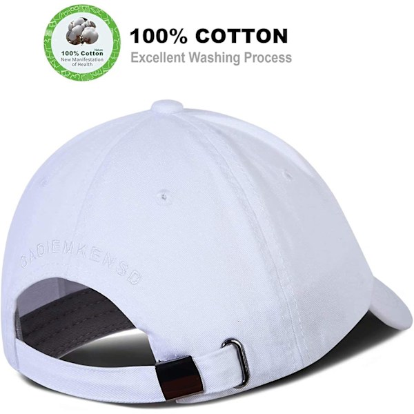 Puuvilla Baseball-Lippis Rakentamaton Unisex Yksi Koko White