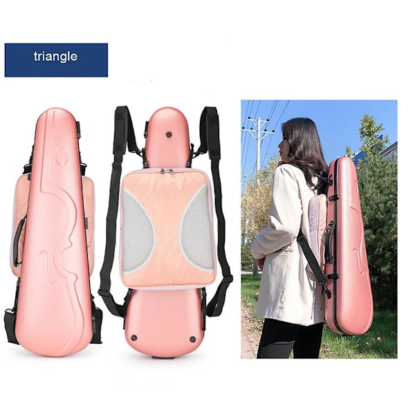 TS-Universal Violin Kulfiber Etui Hårdt Let Musikark Taske, sort