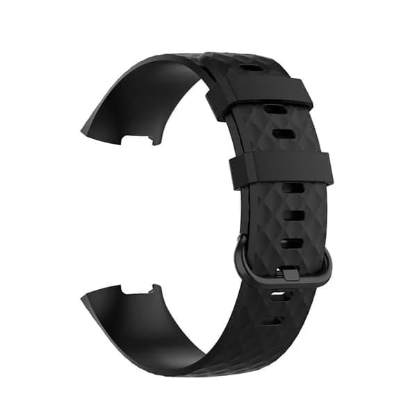 TS Silikonearmbånd Fitbit Charge4 / Charge 3 - S Sort