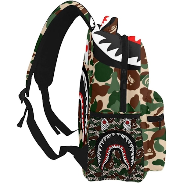 a410 Bape Reppu Hai Vihreä Camo Reppuja Matkustaa Kannettava Tietokone Koulu Laukut Teineille Miehet Naiset hAz410-WELLNGS