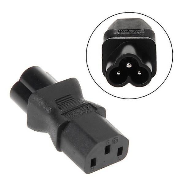 IEC 320 C13 Hun til C6 Han 3-Pin Kløverblad Stik Konverter AC Strømadapter-Perfekt