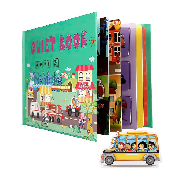 Tyst bok för småbarn 2-4 inlärningsförmåga Interaktiv upptagen bok Sensorisk bok Pedagogiska leksaksböcker traffic awareness
