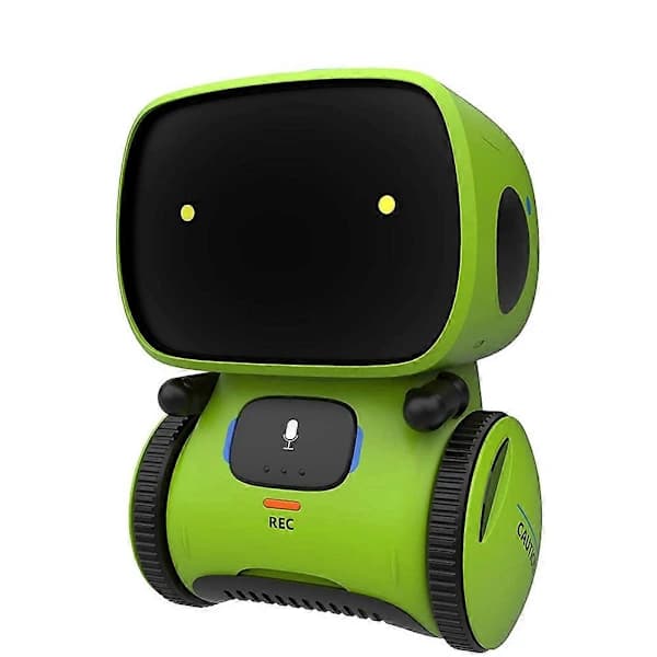 Smarte robotleker for barn, intelligente robotleker med stemmestyring og berøringssensor, dans Grønn