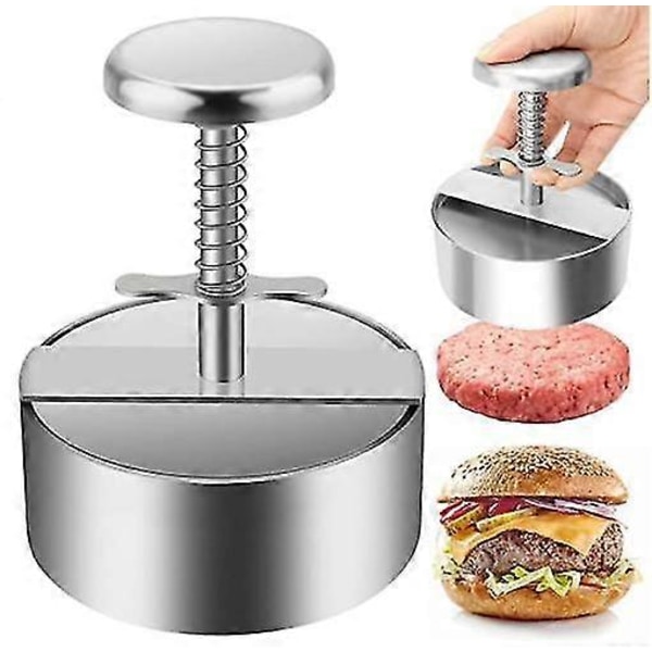 Homemiyn Burgerpress, Premium Hamburgerpress i Rostfritt Stål, Justerbar Hamburgerformare (LGL)