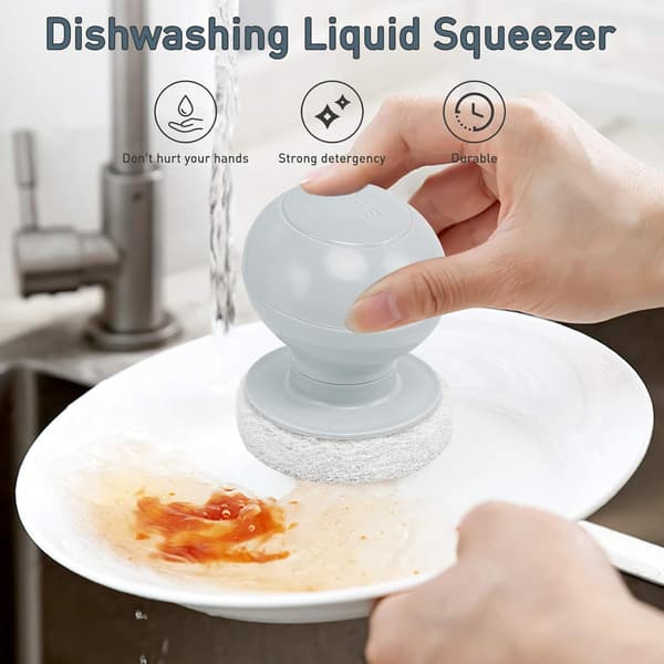 Kitchen Cleaning Hero, Dish Brush with Soap Dispenser, Ergonomic Grip for Easy Scrubbing, Scratch-Free Scrubber for Safe Kitchenware Care
