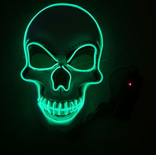 Halloween uhyggelig maske med lys til fest green