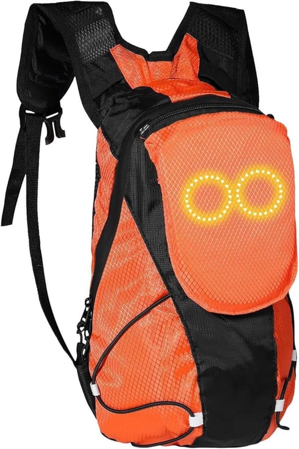 LED Refleksryggsekk, Lett Polyester Med Sikkerhetslys, Ergonomisk Design For Sykling, Løping, Pendling, Reise, Oransje