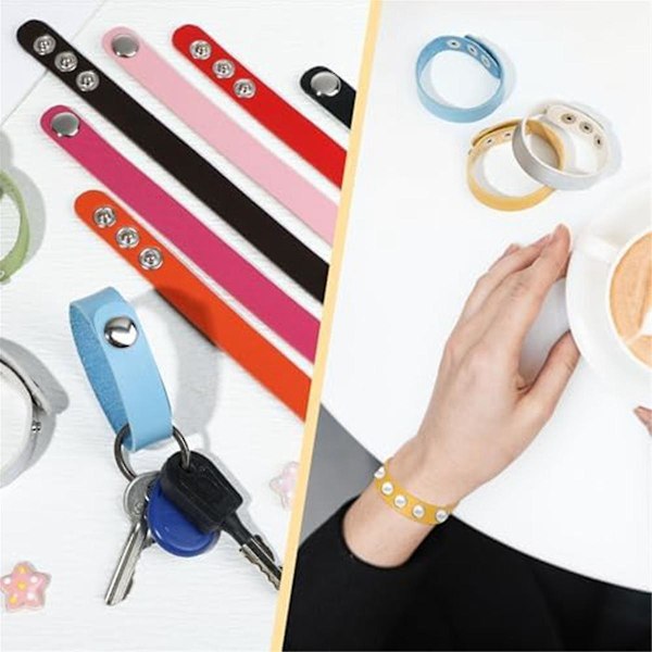 TS-20 stk. Snap Armbånd Blank Fargerik Justerbar Solid Farge For DIY Smykkefremstilling Kvinner Menn Mansjett W