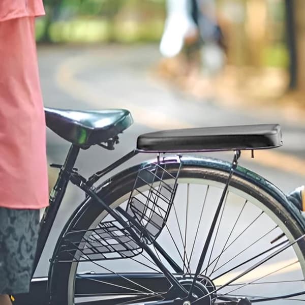 Cykelbagagebærer sædepude Ergonomisk Stødabsorberende Universal Passagerpude til Pendling og Trailridning Sort