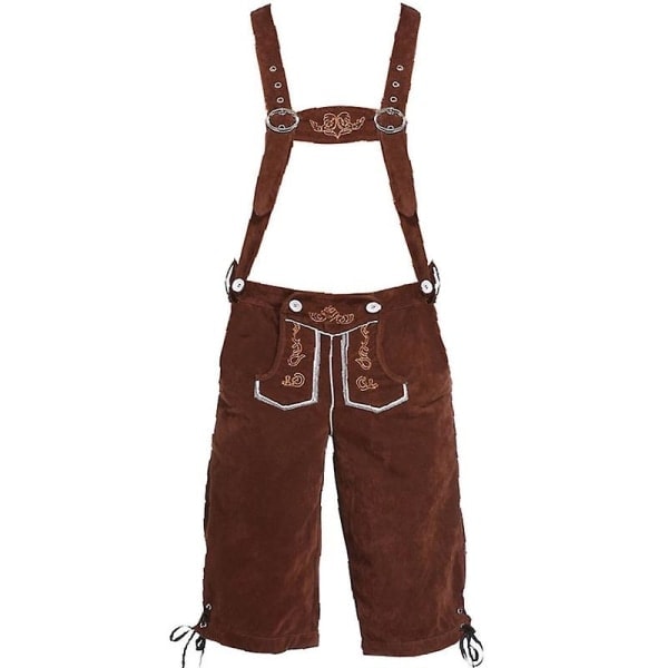 Lederhosen för män - Äkta läder Tyska Lederhosen för män, Oktoberfest-outfit - Kort ljusbrun M