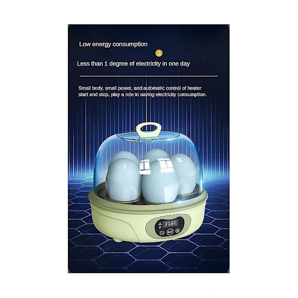 6 egg helautomatisk inkubator liten husholdningsinkubator dueinkubator EU-plugg