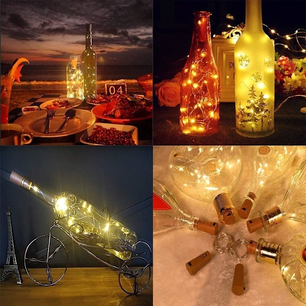 LED Flaskpropp 8-pack 20 LED Korklampor med
