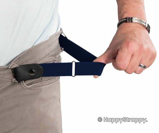 HappyStrappy Spenneløst Elastisk Belte for Menn og Kvinner, Usynlig Stretch Midjebelte, Justerbart Spenneløst Design, Marineblått