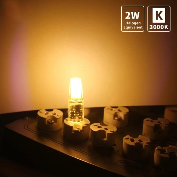 10 st LED G4 dimbara glödlampor, 2W, varmvit, AC/DC 12-24V - Perfet