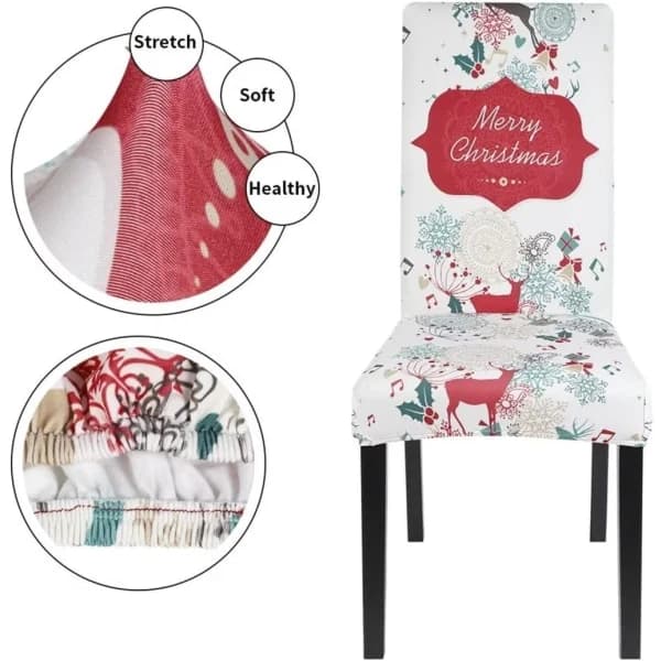 Julbordsöverdrag för stolar, 4-pack, Stretch Julklapp Parsons Stol